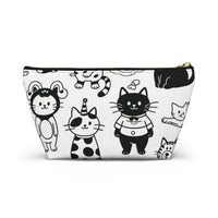 Makeup with Cat-itude Accessory Pouch – T-Bottom Zipper Bag for Cosmetics & More