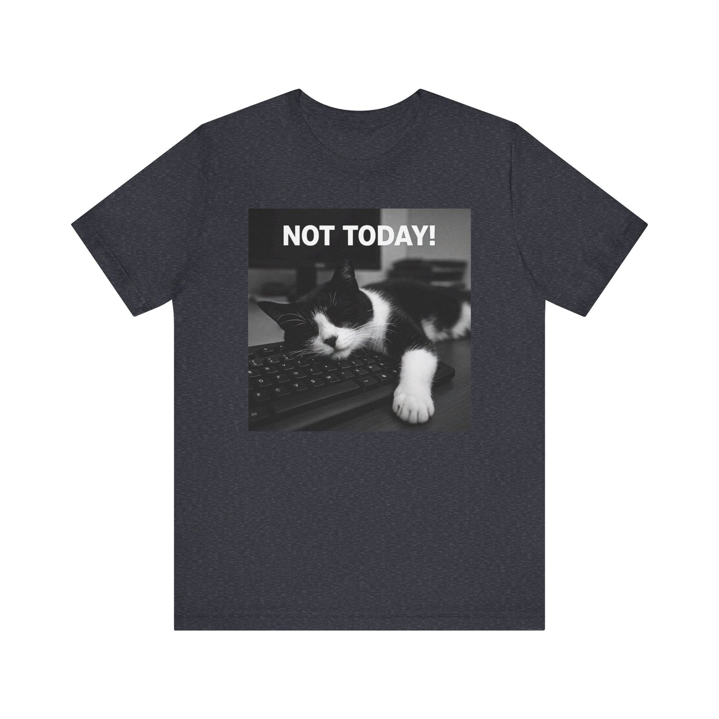 Not Today Cat Nap T-Shirt - Unisex Jersey Short Sleeve Tee - Funny Tech Cat Graphic Shirt