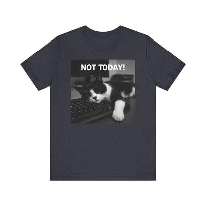 Not Today Cat Nap T-Shirt - Unisex Jersey Short Sleeve Tee - Funny Tech Cat Graphic Shirt