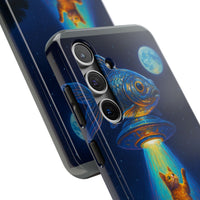 Cat Beamed Up to an UFO Tough Phone Case – Polycarbonate Shell, TPU Lining & Wireless Charging Support | New iPhone 17 Series Available