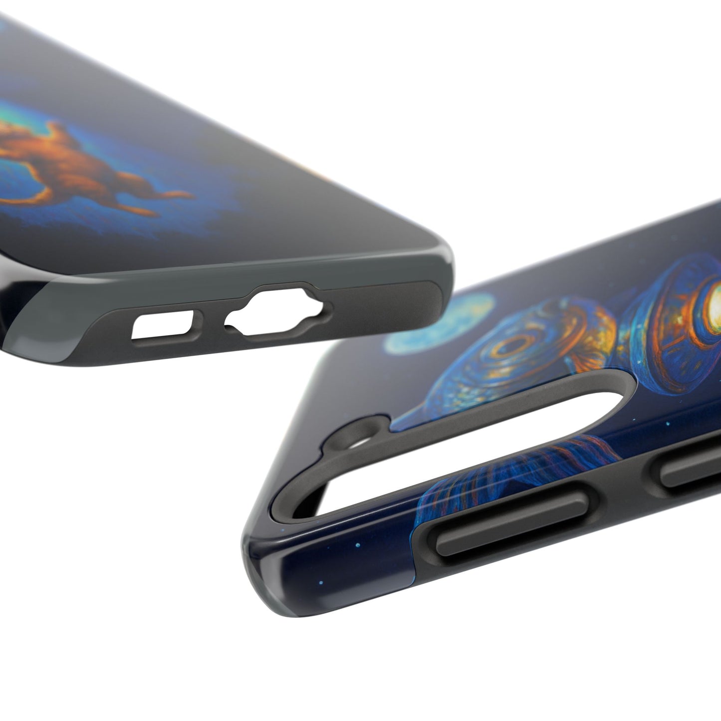 Cat Beamed Up to an UFO Tough Phone Case – Polycarbonate Shell, TPU Lining & Wireless Charging Support | New iPhone 17 Series Available