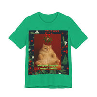 Festive Holiday Cat Unisex Jersey Short Sleeve Tee – Soft Cotton & Sustainable Design