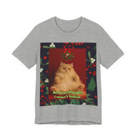 Festive Holiday Cat Unisex Jersey Short Sleeve Tee – Soft Cotton & Sustainable Design