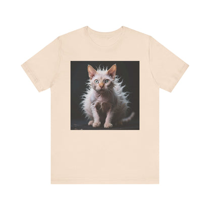 Cat Scared to Death T-Shirt - Unisex Jersey Short Sleeve Tee - Funny Startled Cat Graphic Shirt