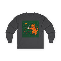 Cat vs Tree Unisex Ultra Cotton Long Sleeve Tee – Whimsical Design for Everyday Wear