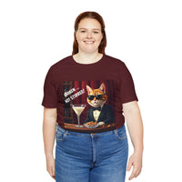 Spy Cat Drinking Milk Martinis Unisex Jersey Short Sleeve Tee – Sleek Design for Bold Style