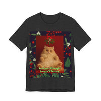 Festive Holiday Cat Unisex Jersey Short Sleeve Tee – Soft Cotton & Sustainable Design
