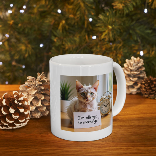 I'm allergic to mornings Ceramic Mug - 11oz & 15oz | Custom Design Coffee Mug