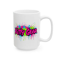 Black Cat Graffiti on Brick Wall Ceramic Mug - 11oz & 15oz | Custom Design Coffee Mug
