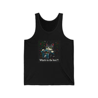 Cat Opening Xmas Present Unisex Jersey Short Sleeve Tee – Playful Design for Festive Style