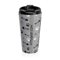Cat Sleeping on a Keyboard Stainless Steel Travel Mug – Cat Allergic to Mornings