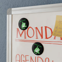 Green "Made You Look" Cat Magnet – Round Design with Clear UV Cover & Magnetic Backing
