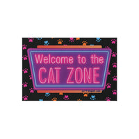 Welcome to the Cat Zone Neon Outdoor Rug – Non-Slip, Durable, and Vibrant for Patios & Porches