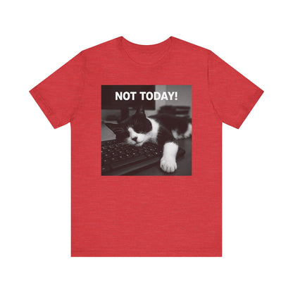 Not Today Cat Nap T-Shirt - Unisex Jersey Short Sleeve Tee - Funny Tech Cat Graphic Shirt