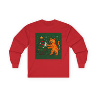 Cat vs Tree Unisex Ultra Cotton Long Sleeve Tee – Whimsical Design for Everyday Wear