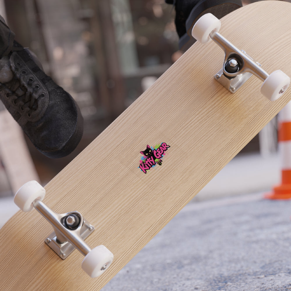 'Kitty Gear' Transparent Outdoor Sticker — Square
