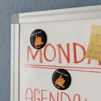 Orange "Made You Look" Cat Magnet – Round Design with Clear UV Cover & Magnetic Backing
