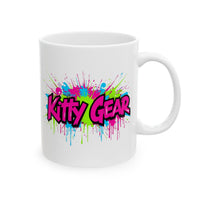 Black Cat Graffiti on Brick Wall Ceramic Mug - 11oz & 15oz | Custom Design Coffee Mug