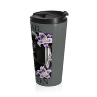 All Hail The Queen Royal Cat Pose Stainless Steel Travel Mug – Luxurious Design for Coffee & Tea Lovers