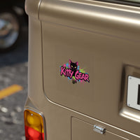 'Kitty Gear' Transparent Outdoor Sticker — Square