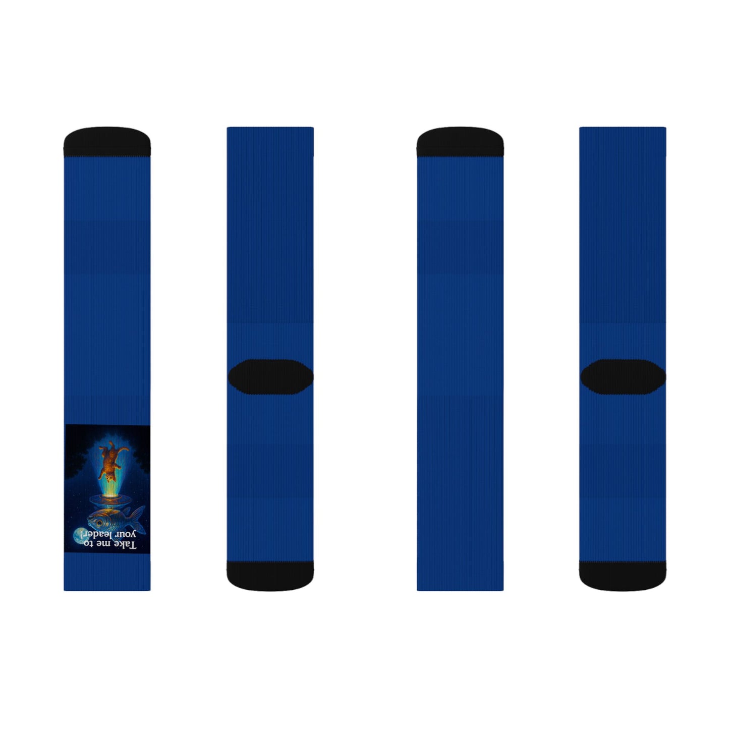 Cat Beamed into an UFO Sublimation Socks – High-Quality Comfort with Sublimated Print | 3 Sizes, Unisex Fit