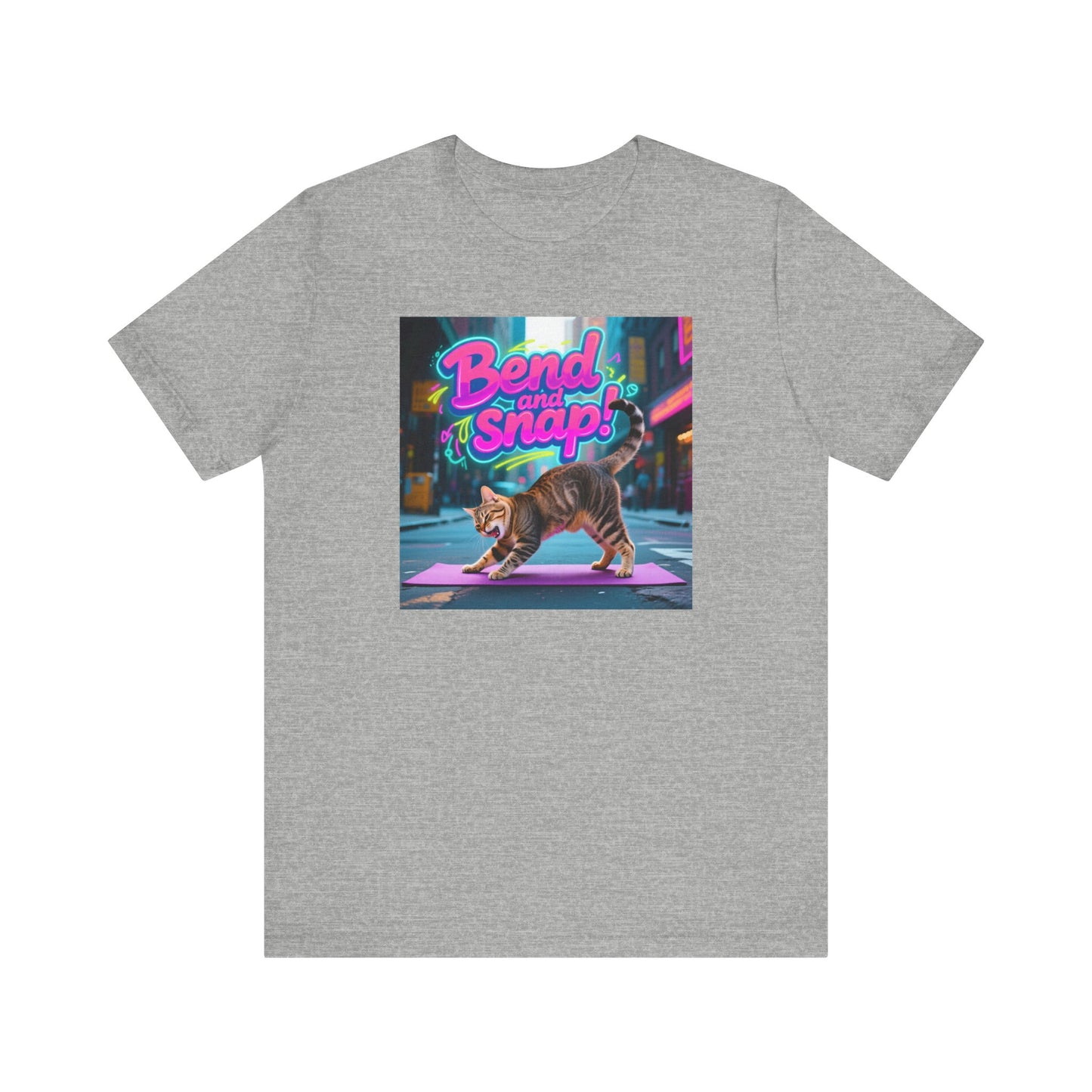 Bend and Snap Yoga Cat T-Shirt - Unisex Jersey Short Sleeve Tee - Whimsical Feline Yoga Graphic Shirt