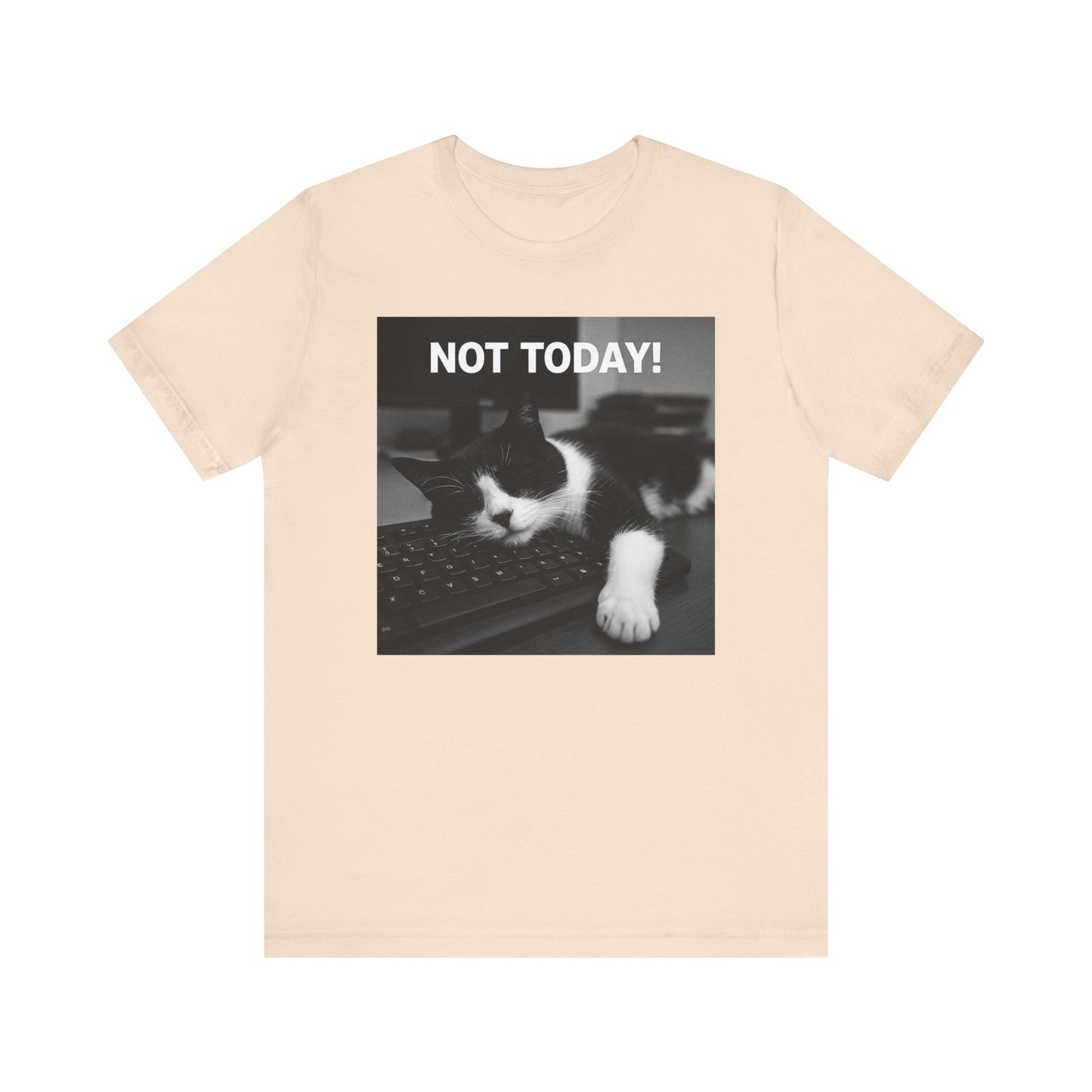 Not Today Cat Nap T-Shirt - Unisex Jersey Short Sleeve Tee - Funny Tech Cat Graphic Shirt