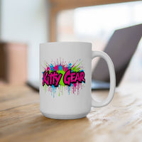 Black Cat Graffiti on Brick Wall Ceramic Mug - 11oz & 15oz | Custom Design Coffee Mug