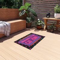 Welcome to the Cat Zone Neon Outdoor Rug – Non-Slip, Durable, and Vibrant for Patios & Porches