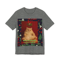 Festive Holiday Cat Unisex Jersey Short Sleeve Tee – Soft Cotton & Sustainable Design