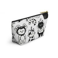 Makeup with Cat-itude Accessory Pouch – T-Bottom Zipper Bag for Cosmetics & More