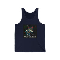 Cat Opening Xmas Present Unisex Jersey Short Sleeve Tee – Playful Design for Festive Style