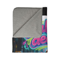Balls Deep Yoga Cat Fleece Sherpa Blanket – Cozy & Stylish for Any Room