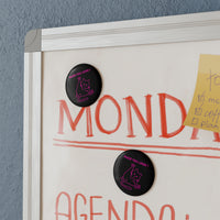 Pink "Made You Look" Cat Button Magnet with Clear UV Cover & Magnetic Backing