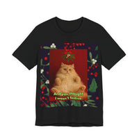 Festive Holiday Cat Unisex Jersey Short Sleeve Tee – Soft Cotton & Sustainable Design