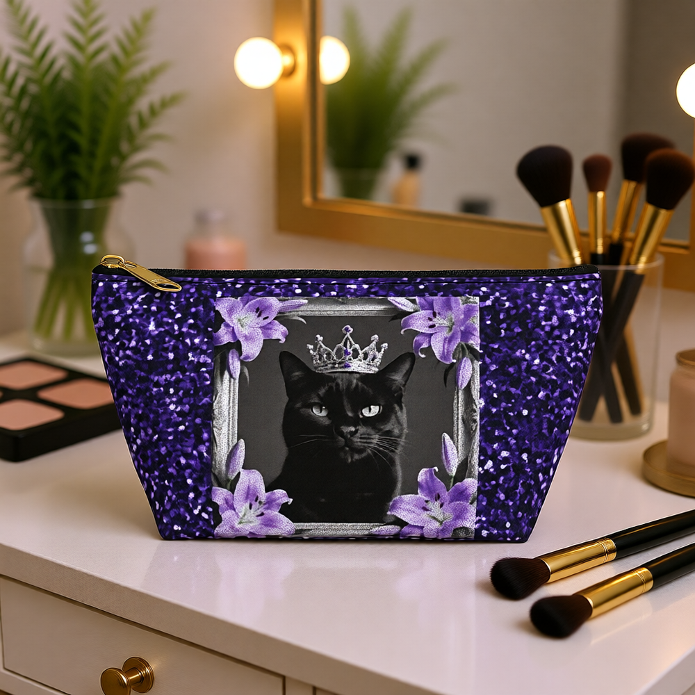 All Hail The Queen! Accessory Pouch – T-Bottom Zipper Bag for Cosmetics & More