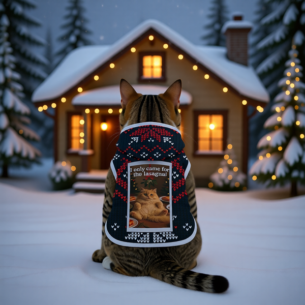 Cat Obsessed with Lasagna Pet Hoodie – Custom Pet Hoodie with Black/White Rib Color Options