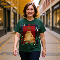 Festive Holiday Cat Unisex Jersey Short Sleeve Tee – Soft Cotton & Sustainable Design