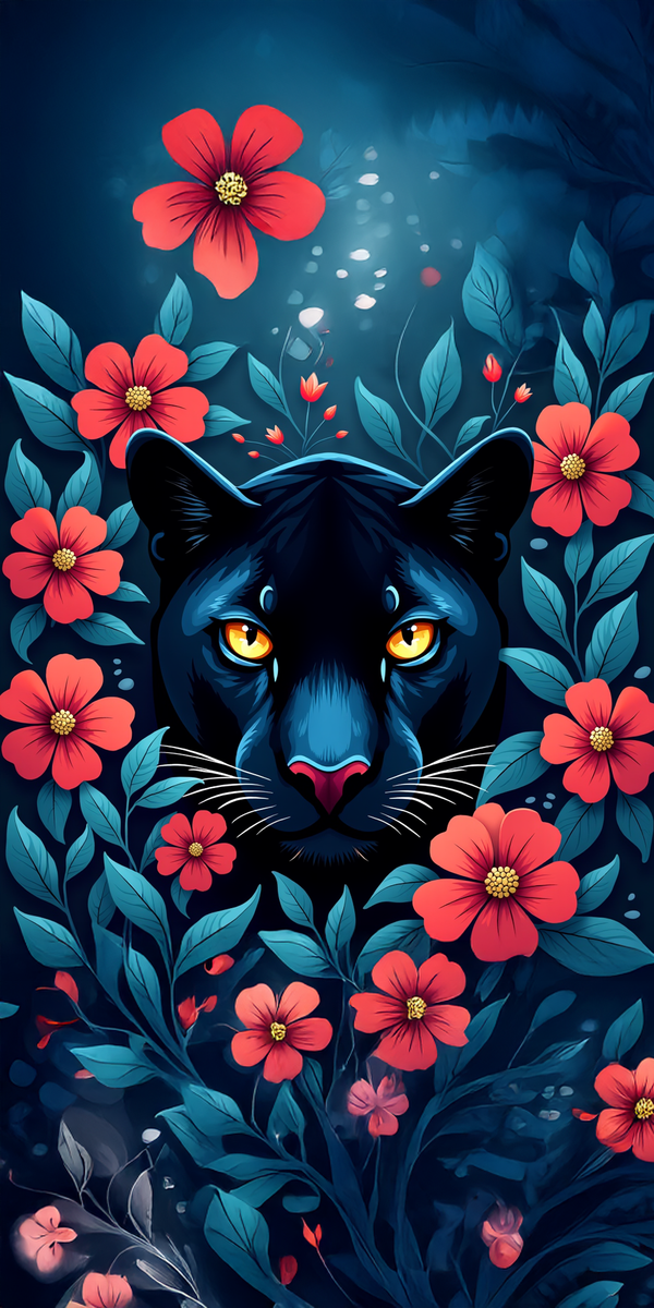 Unleash Your Inner Panther from the Forest Beach Towel – Vibrant Print for Sunny Day
