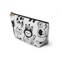 Makeup with Cat-itude Accessory Pouch – T-Bottom Zipper Bag for Cosmetics & More