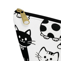 Makeup with Cat-itude Accessory Pouch – T-Bottom Zipper Bag for Cosmetics & More