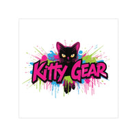 'Kitty Gear' Transparent Outdoor Sticker — Square
