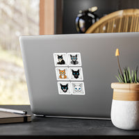 Cat Character Cartoon Stickers Kiss-Cut Vinyl Decals (4 Sizes) – Satin Finish & Durable Design  s