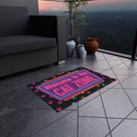 Welcome to the Cat Zone Neon Outdoor Rug – Non-Slip, Durable, and Vibrant for Patios & Porches