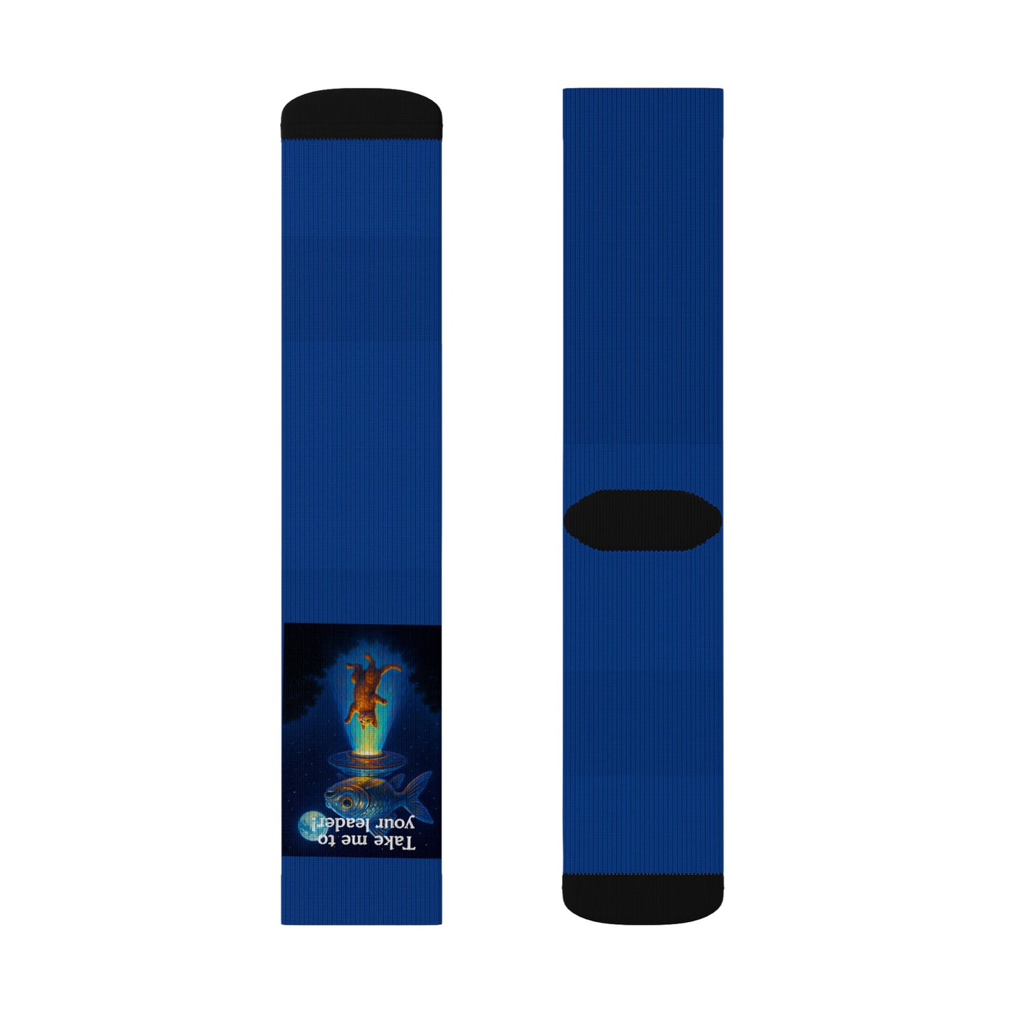 Cat Beamed into an UFO Sublimation Socks – High-Quality Comfort with Sublimated Print | 3 Sizes, Unisex Fit