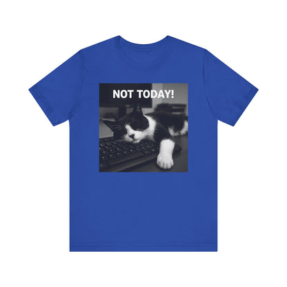 Not Today Cat Nap T-Shirt - Unisex Jersey Short Sleeve Tee - Funny Tech Cat Graphic Shirt