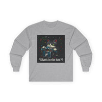 Cat Furiously Opening a Gift Unisex Ultra Cotton Long Sleeve Tee – Whimsical Design for Everyday Wear