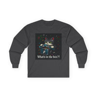 Cat Furiously Opening a Gift Unisex Ultra Cotton Long Sleeve Tee – Whimsical Design for Everyday Wear