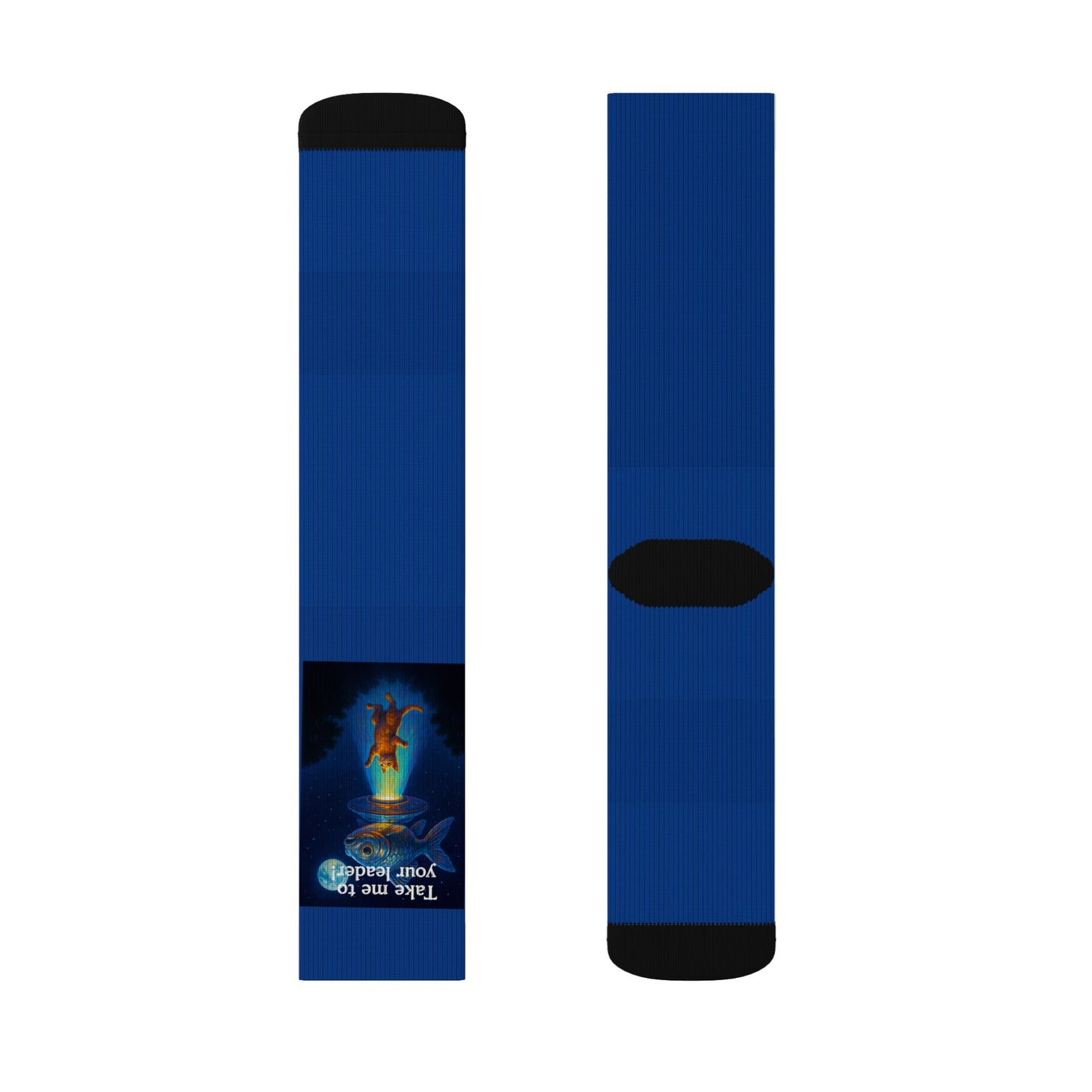 Cat Beamed into an UFO Sublimation Socks – High-Quality Comfort with Sublimated Print | 3 Sizes, Unisex Fit