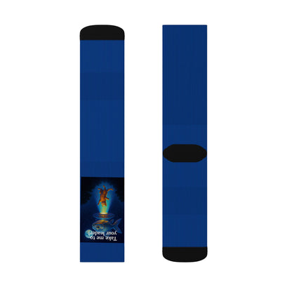 Cat Beamed into an UFO Sublimation Socks – High-Quality Comfort with Sublimated Print | 3 Sizes, Unisex Fit